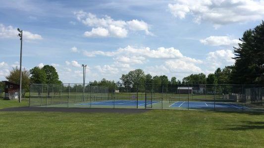 Photo of tennis courts at New Auburn School