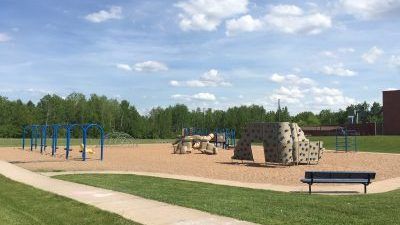 Picture of the playground on the north side of New Auburn School
