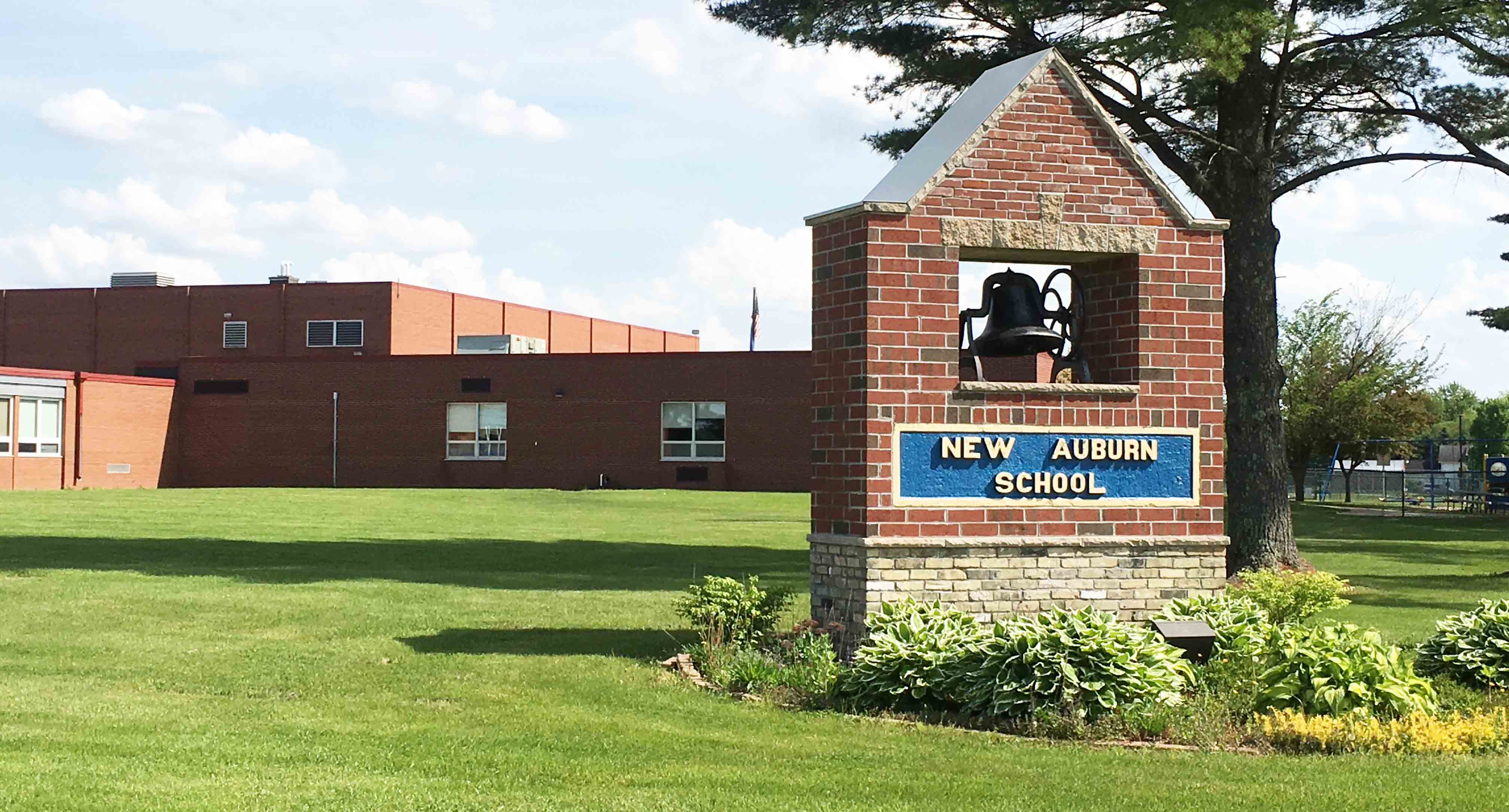 New Auburn School Sign and Bell