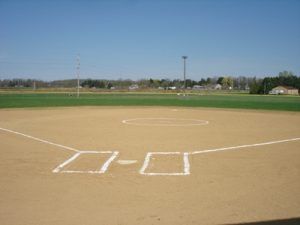 Photo of Softball Field Diamond from Home Plate