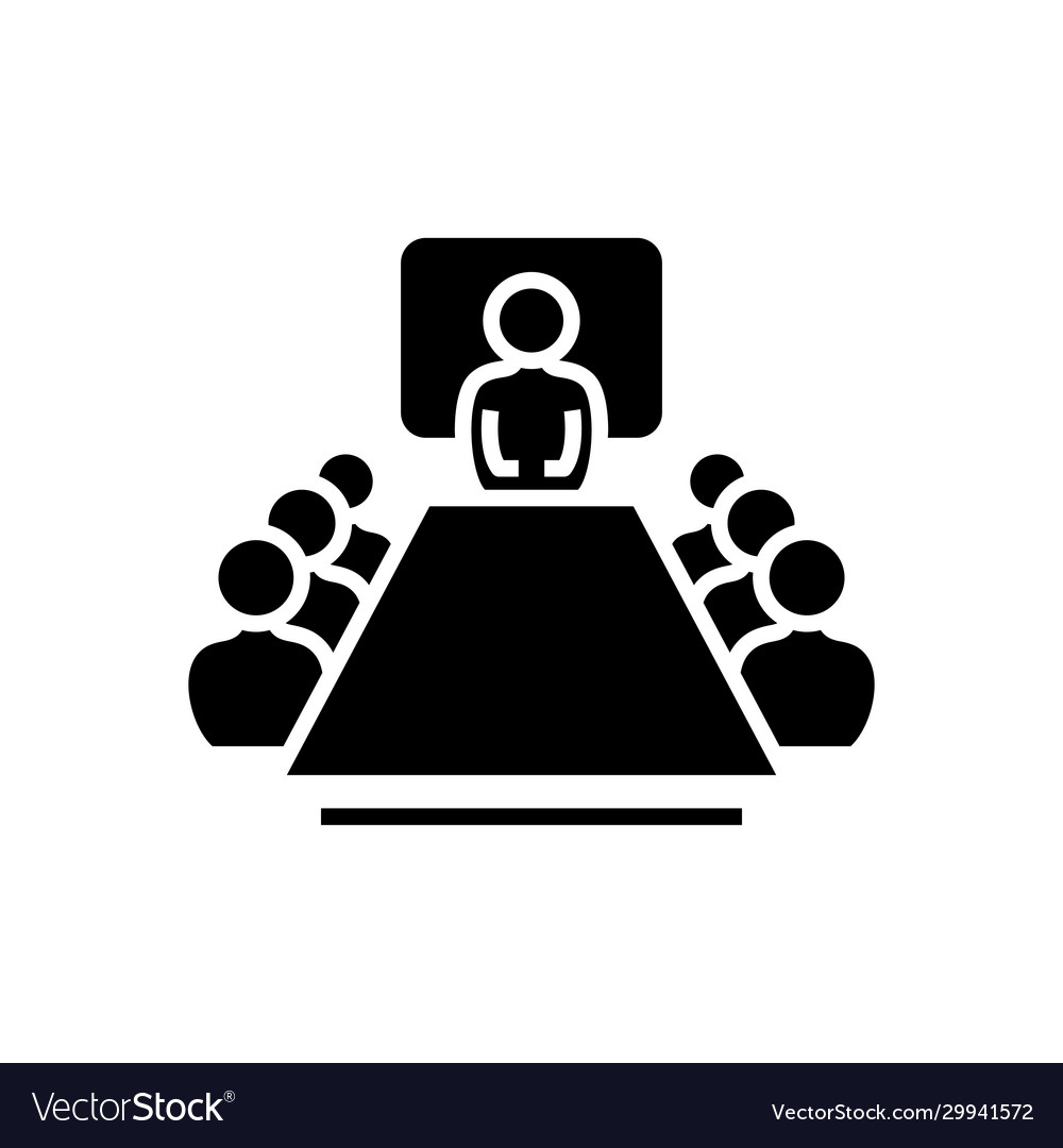 Meeting agenda black icon, concept illustration, glyph symbol, vector flat sign.
